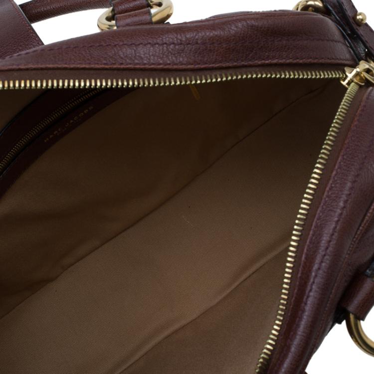 Pre Owned Marc Jacobs Burgundy Quilted Leather Venetia Satchel