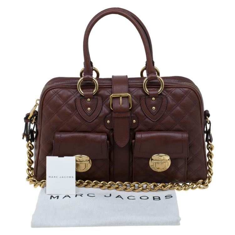 Pre Owned Marc Jacobs Burgundy Quilted Leather Venetia Satchel