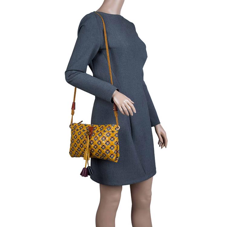 Pre Owned Marc Jacobs Yellow Python Memphis Clutch