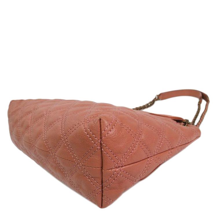 Pre Owned Marc Jacobs Pink Quilted Leather Large Baroque Single Shoulder Bag