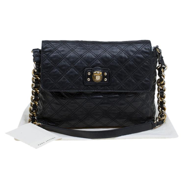 Pre Owned Marc Jacobs Black Quilted Leather The XL Shoulder Bag