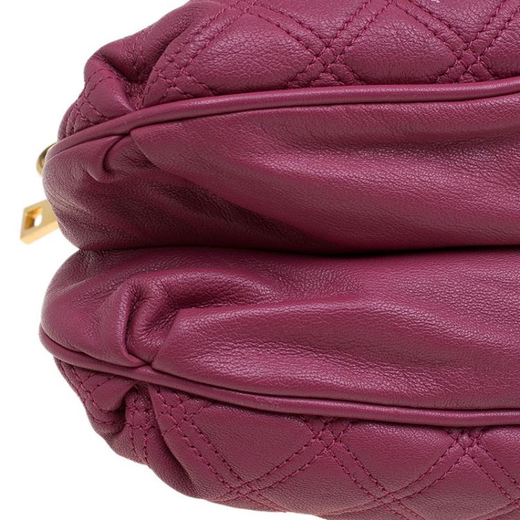 Pre Owned Marc Jacobs Burgundy Quilted Leather Cecilia Satchel