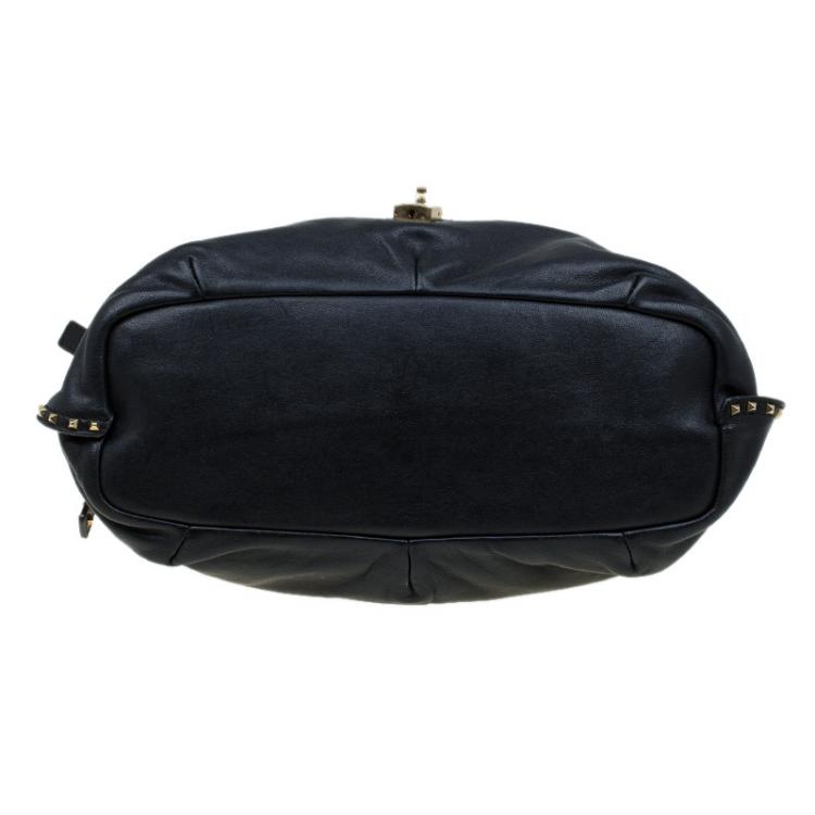 Pre Owned Marc Jacobs Black Leather Kate Lock Hobo