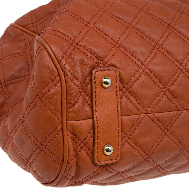 Pre Owned Marc Jacobs Orange Quilted Leather Stam Shoulder Bag