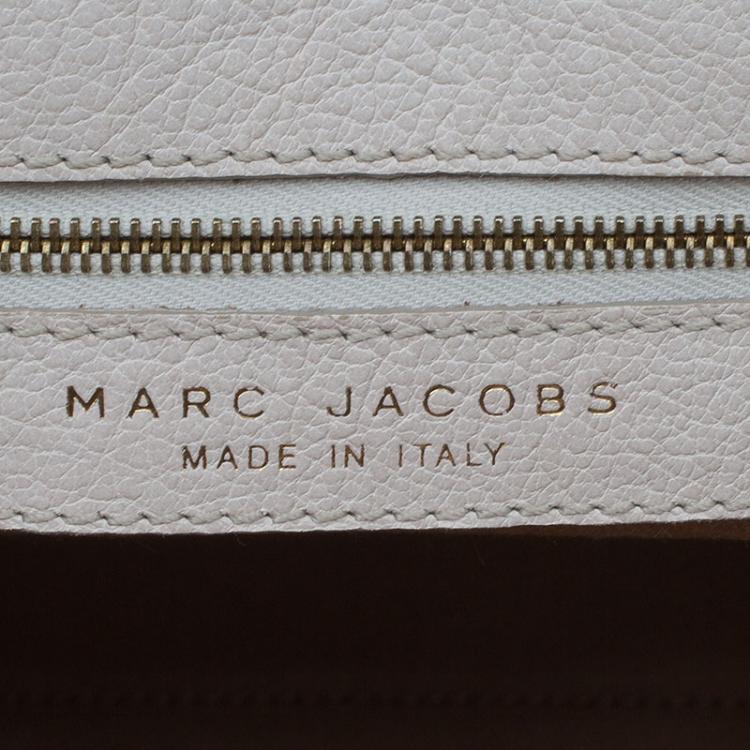 Pre Owned Marc Jacobs Ivory Quilted Leather Stam Satchel