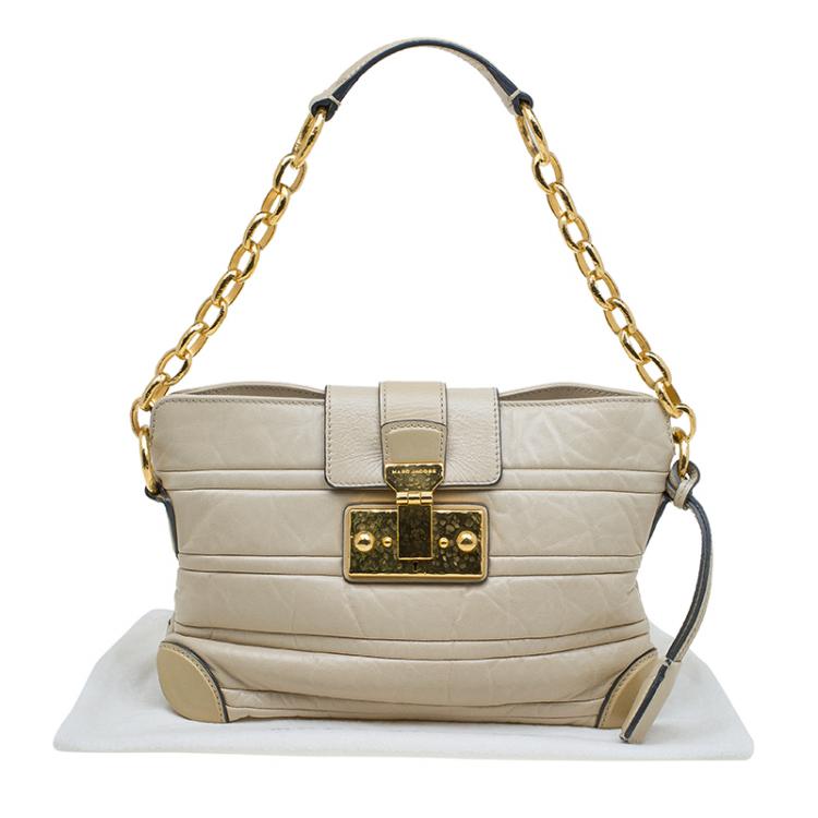 Pre Owned Marc Jacobs Beige Leather Mariah Shoulder Bag