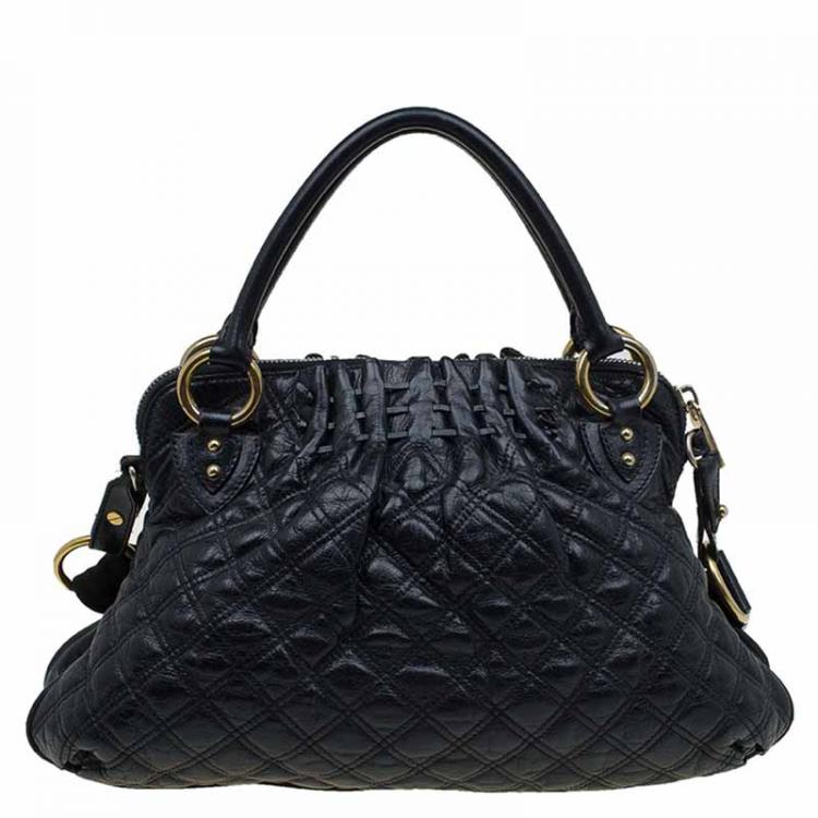Pre Owned Marc Jacobs Black Quilted Leather Cecilia Satchel