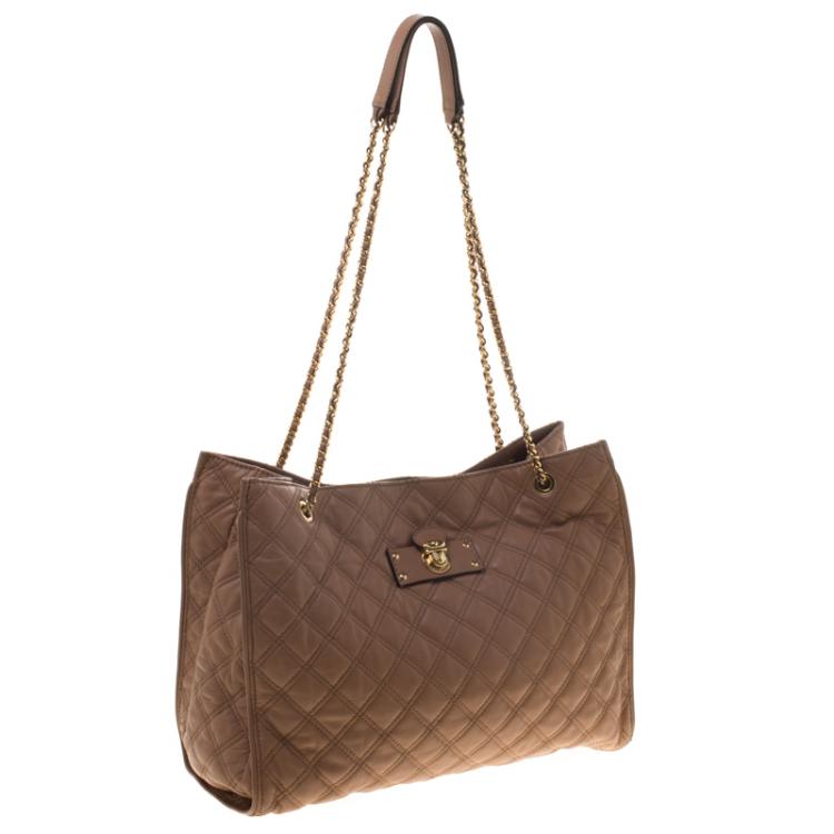 Pre Owned Marc Jacobs Beige Quilted Leather Juliette Chain Handle Tote