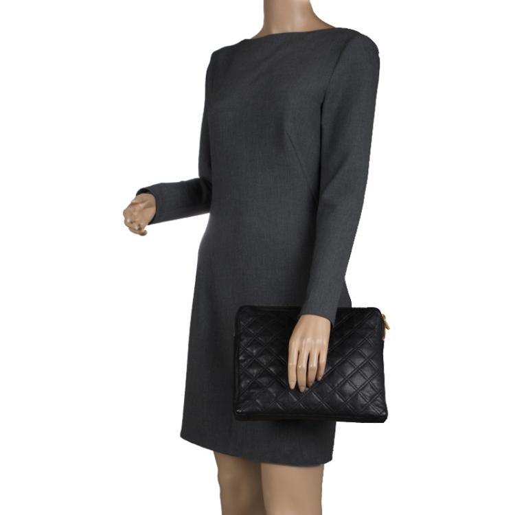 Pre Owned Marc Jacobs Black Quilted Leather Clutch
