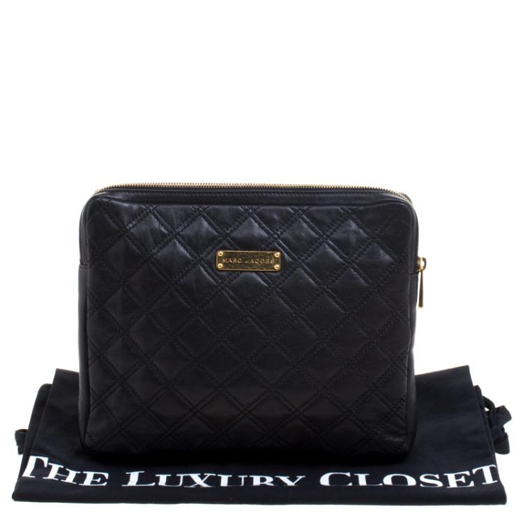 Pre Owned Marc Jacobs Black Quilted Leather Clutch