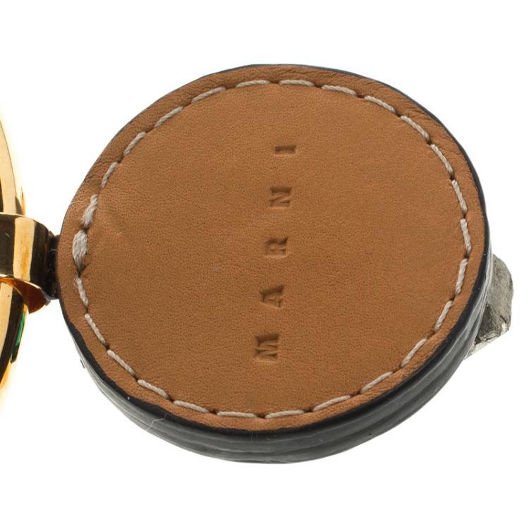 Pre Owned Marni Crystal Leather Tie-up Cord Necklace