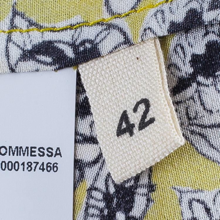 Pre Owned Marni Yellow Ruffle Printed Long Top M