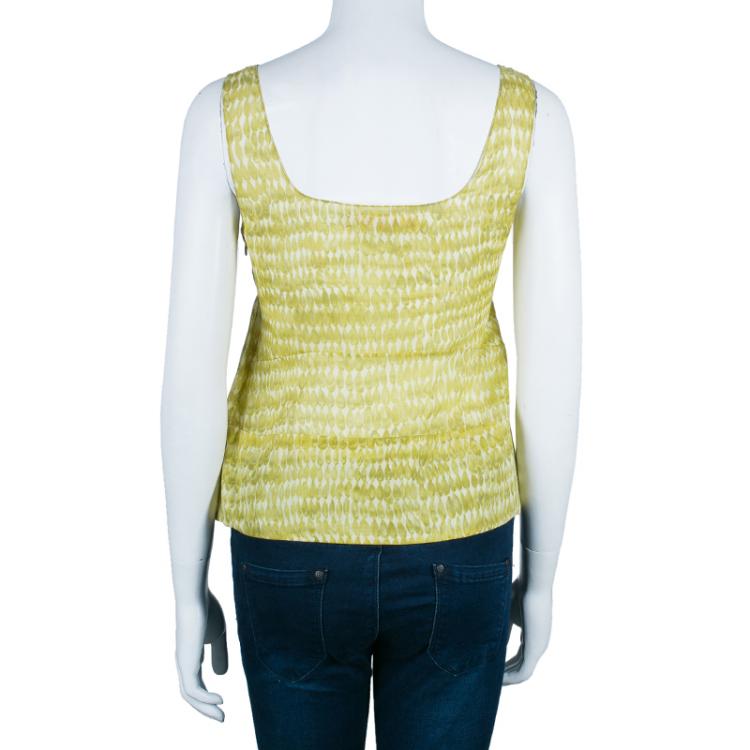 Pre Owned Marni Yellow Cotton Printed Sleeveless Top S