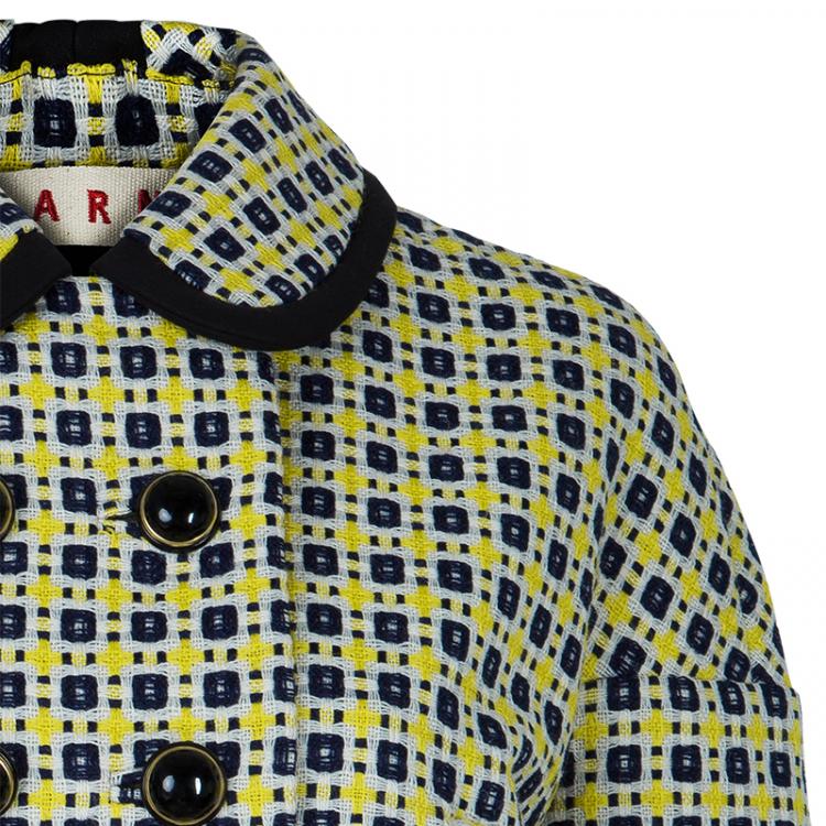 Pre Owned Marni Yellow Woven Cropped Jacket M