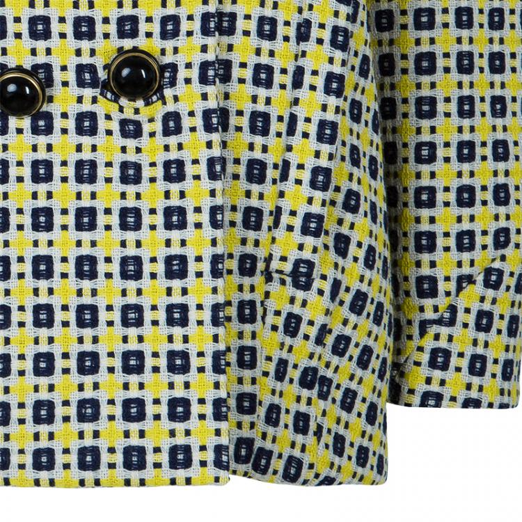 Pre Owned Marni Yellow Woven Cropped Jacket M