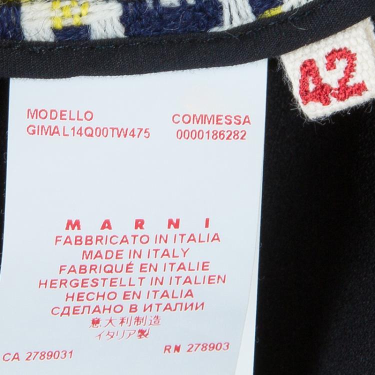 Pre Owned Marni Yellow Woven Cropped Jacket M