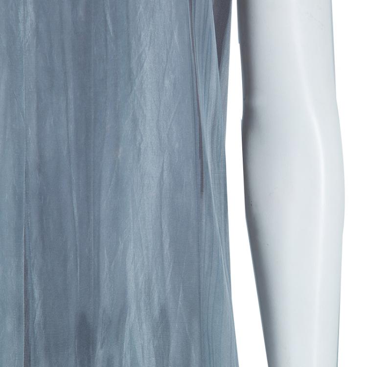 Pre Owned Marni Grey Printed Silk Dress M