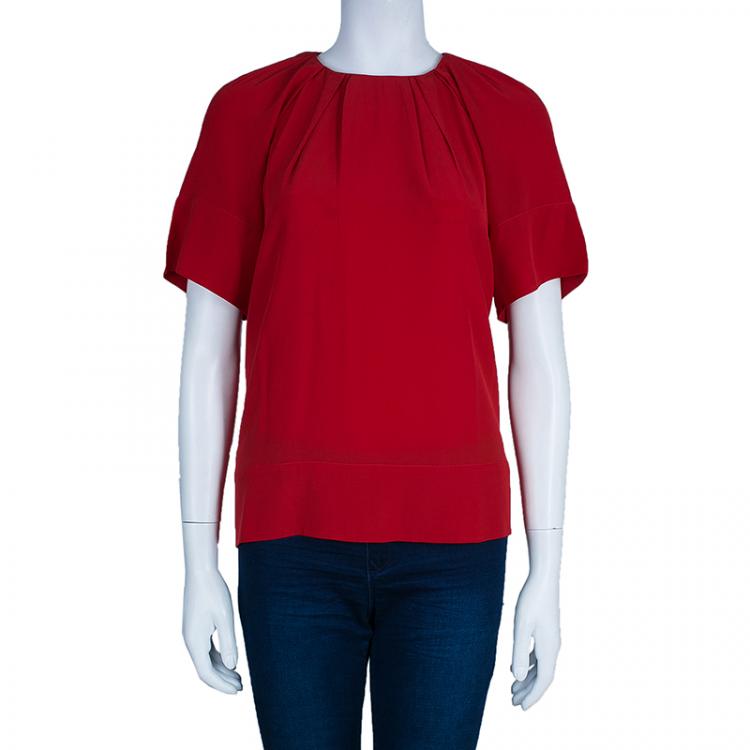 Pre Owned Marni Red Silk Top S