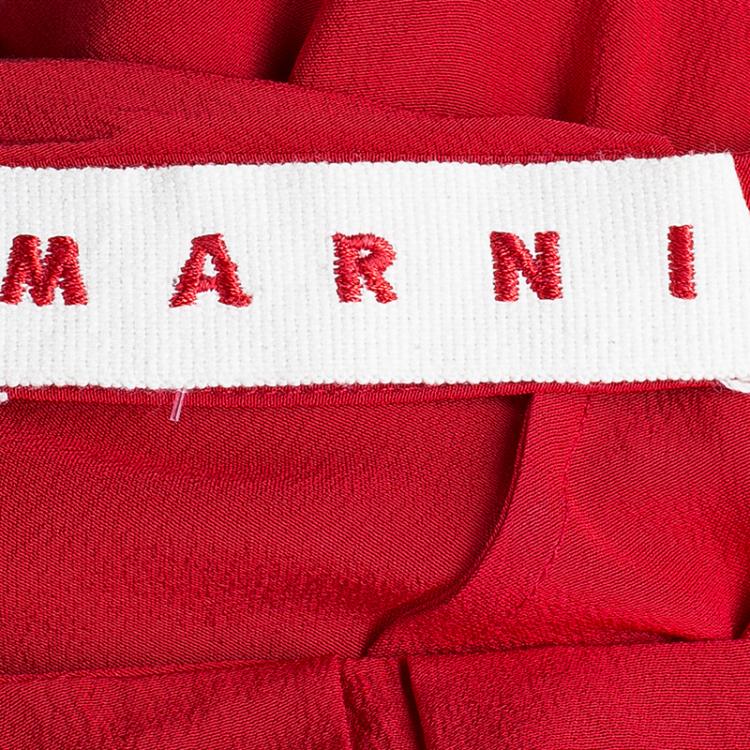 Pre Owned Marni Red Silk Top S