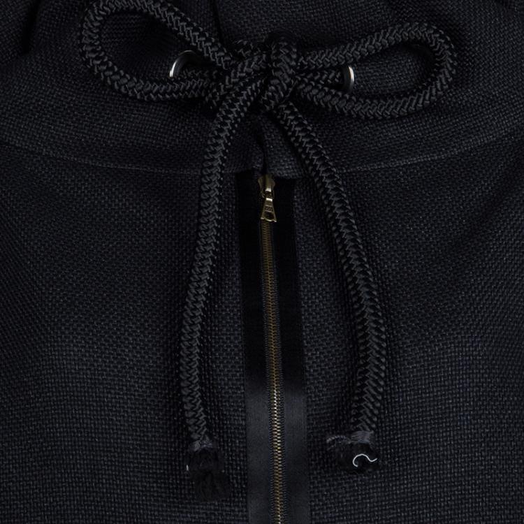 Pre Owned Marni Black Basket Weave Cord Detail Zip Front Cropped Jacket M 