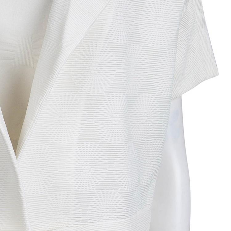 Pre Owned Marni Cream Textured Short Sleeve Open Front Jacket M