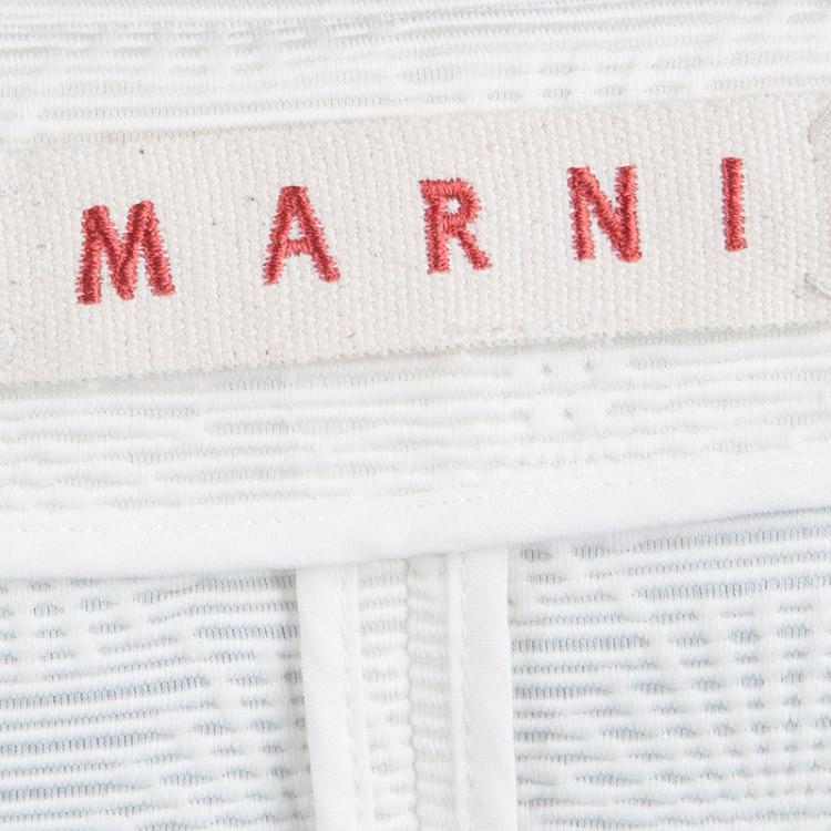 Pre Owned Marni Cream Textured Short Sleeve Open Front Jacket M
