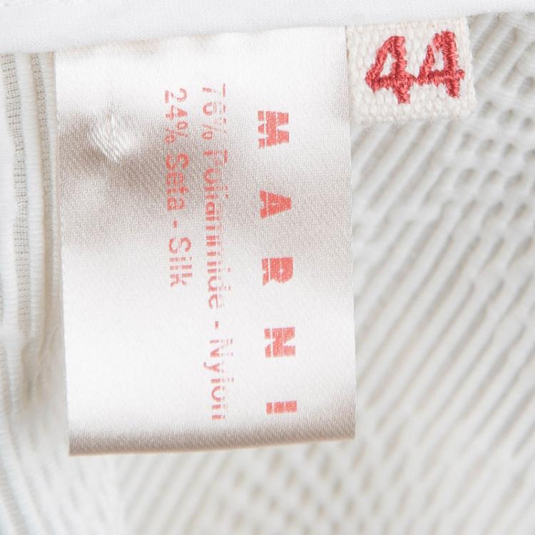 Pre Owned Marni Cream Textured Short Sleeve Open Front Jacket M