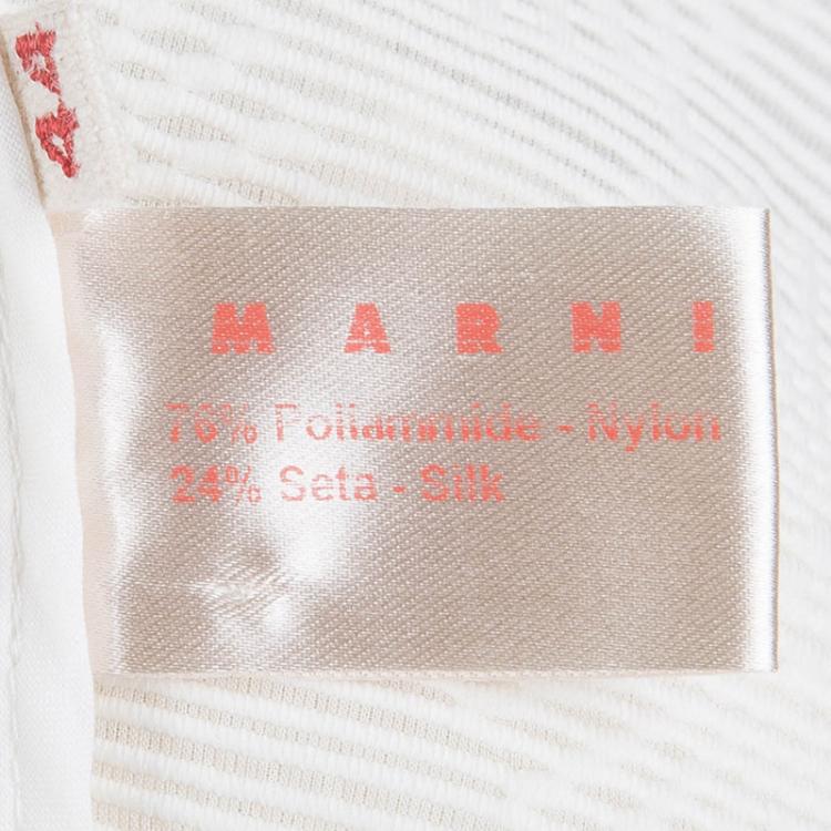 Pre Owned Marni Cream Textured Short Sleeve Open Front Jacket M
