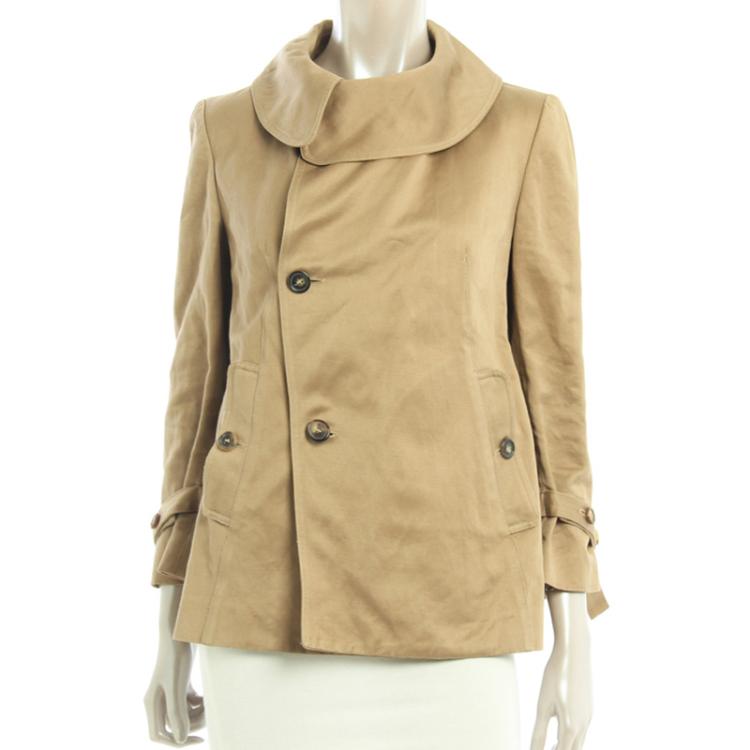 Pre Owned Marni Beige Asymmetric Jacket S