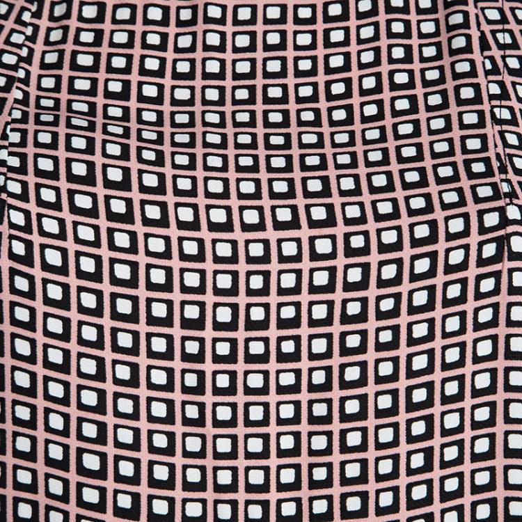 مملوكة مسبقًا Marni Multicolor Checkered Print Square Neck Shift Dress S