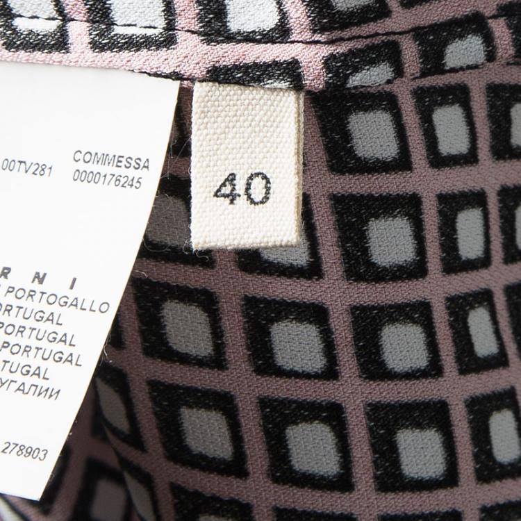 مملوكة مسبقًا Marni Multicolor Checkered Print Square Neck Shift Dress S