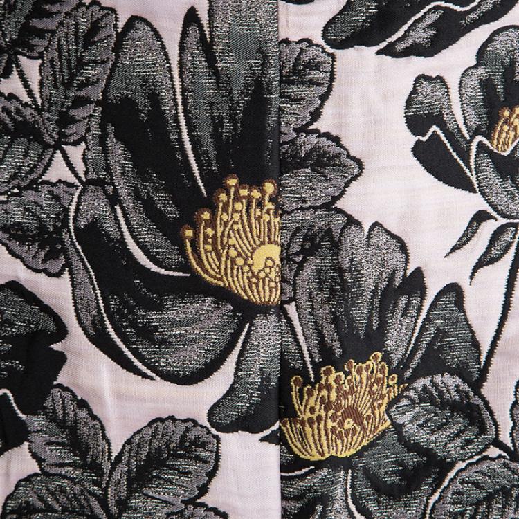 Pre Owned Marni Pink Floral Embossed Jacquard Skirt M