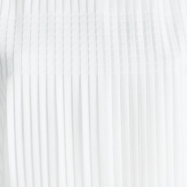Pre Owned Marni White Cotton Pintucked Sleeveless Top M