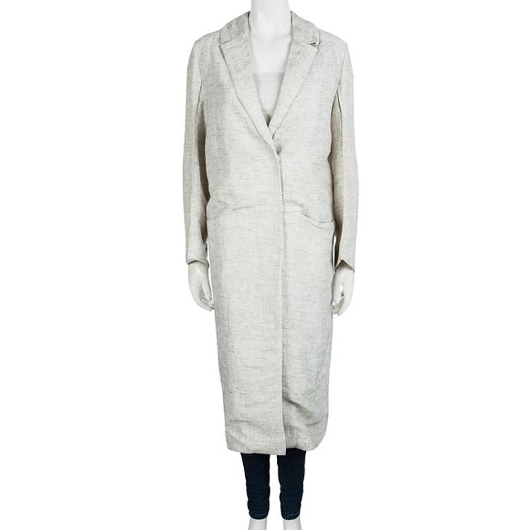 コート Marni Dustercoat White nappa duster coat with shearling collar | Marni