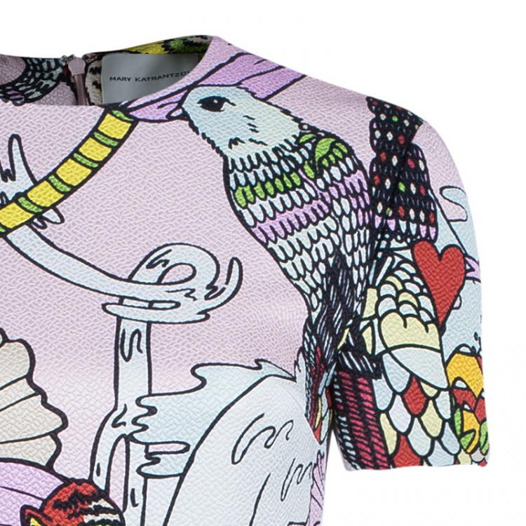Pre Owned Mary Katrantzou Multicolor Graphic Print Dress S