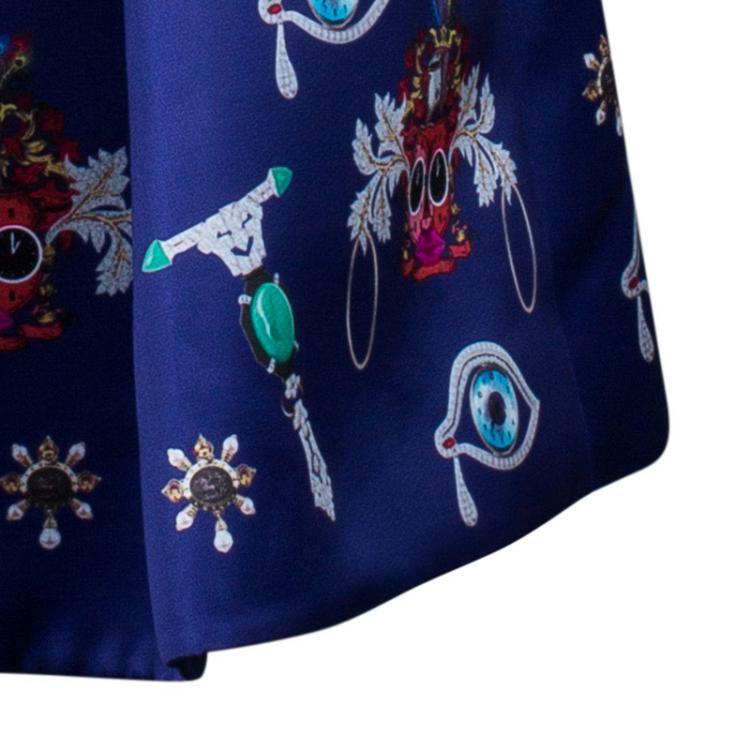 Pre Owned Mary Katrantzou Navy Blue Calculion Skirt S