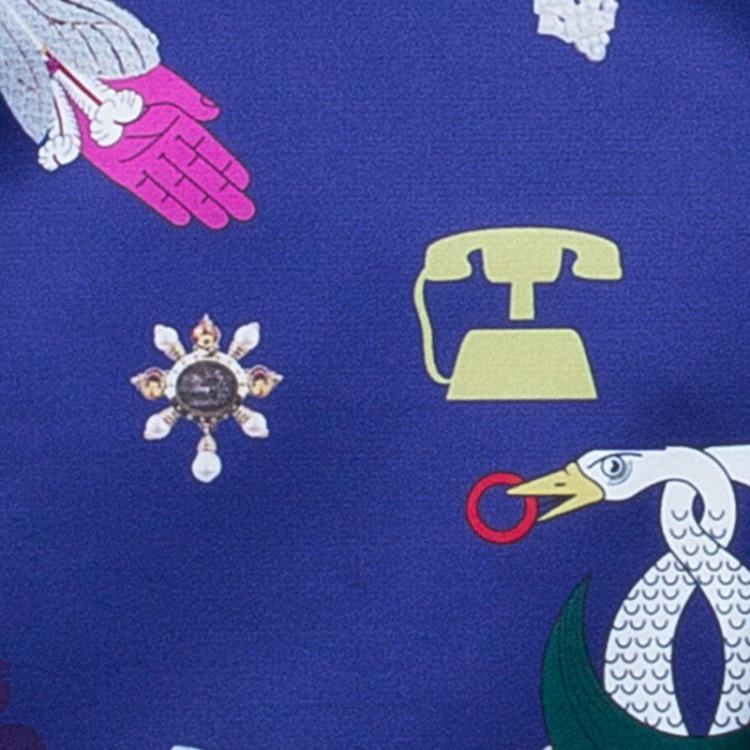 Pre Owned Mary Katrantzou Navy Blue Calculion Skirt S