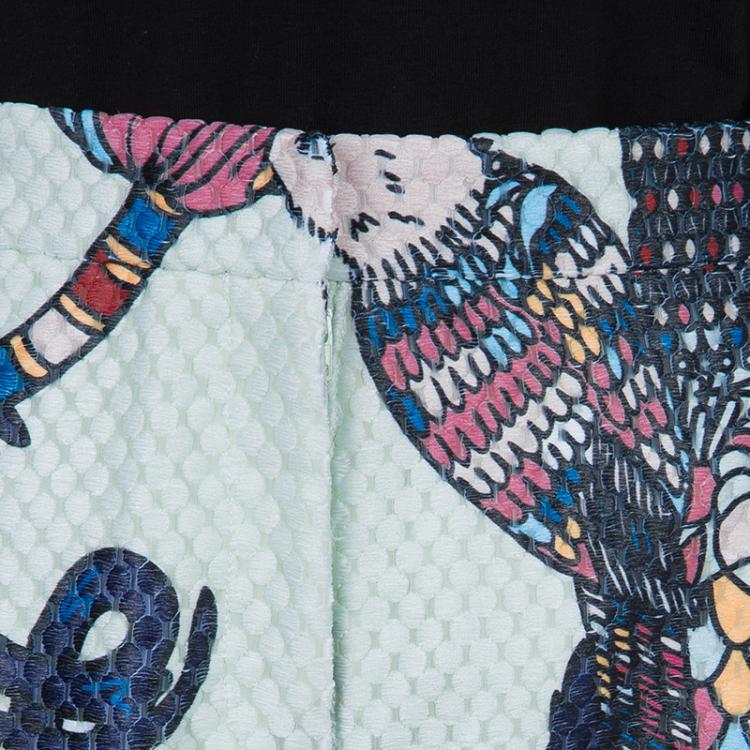 Pre Owned Mary Katrantzou Multicolor Print Textured Safari Trousers M