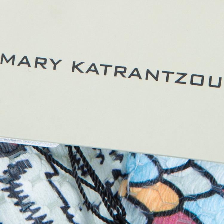 Pre Owned Mary Katrantzou Multicolor Print Textured Safari Trousers M