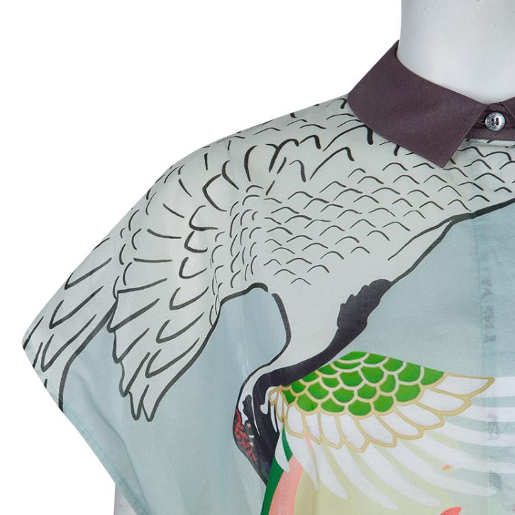 Pre Owned Mary Katrantzou Multicolor Flamingo Print Oversized Cotton Shirt M