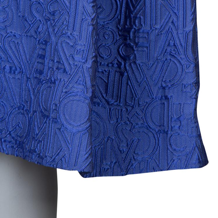 Pre Owned Mary Katrantzou Blue Textured Sleeveless Pocket Dress M