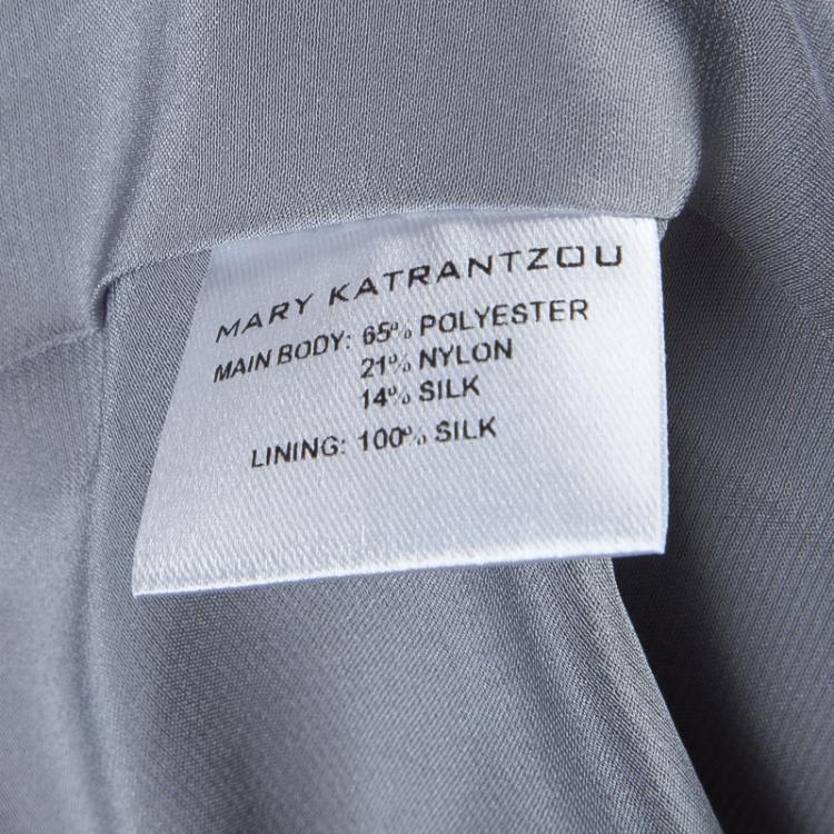 Pre Owned Mary Katrantzou Blue Textured Sleeveless Pocket Dress M