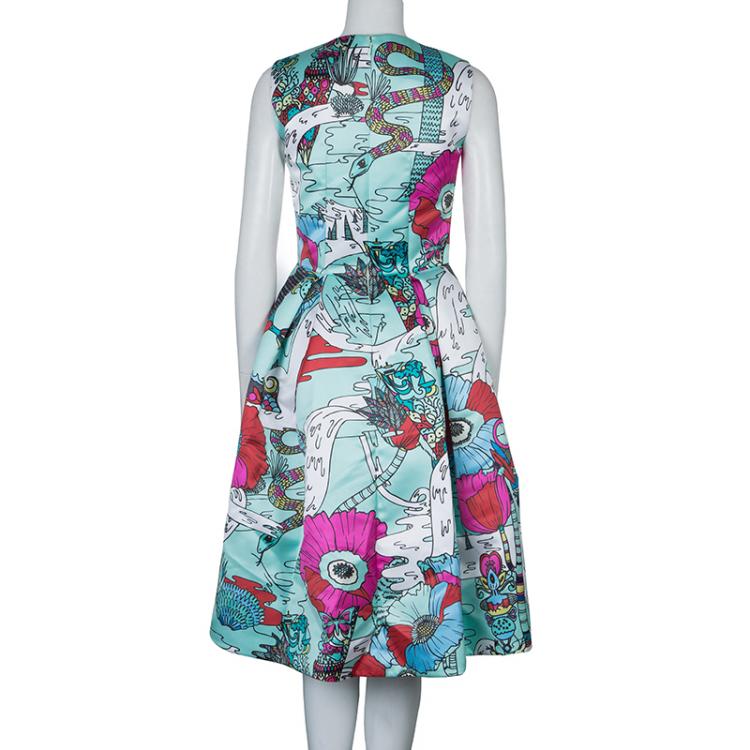 Pre Owned Mary Katrantzou Multicolor Print Embellished Sleeveless Astere Dress M