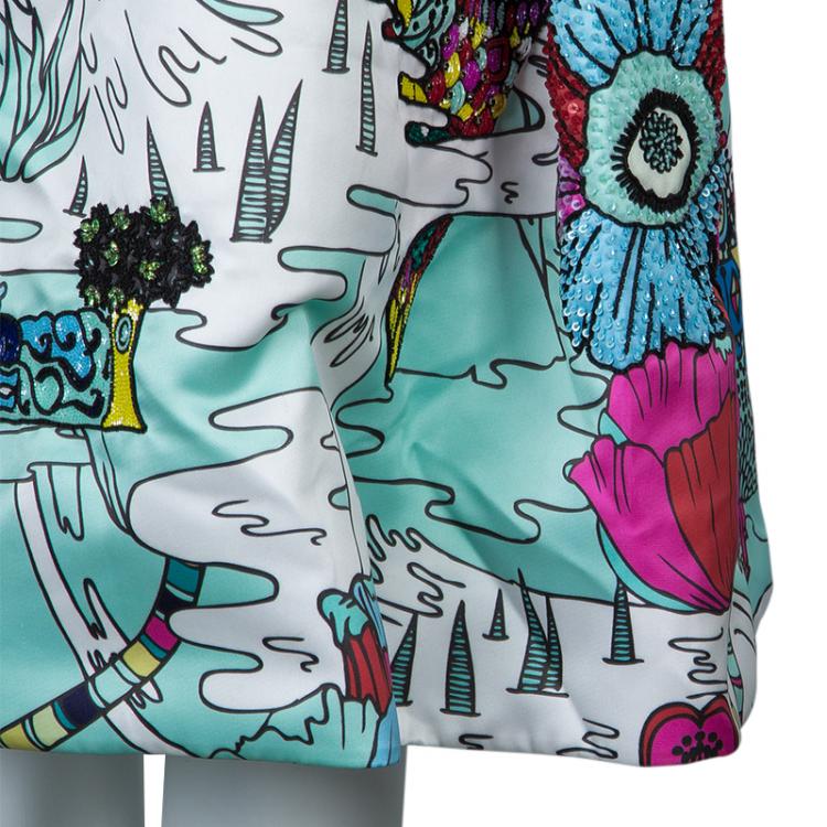 Pre Owned Mary Katrantzou Multicolor Print Embellished Sleeveless Astere Dress M