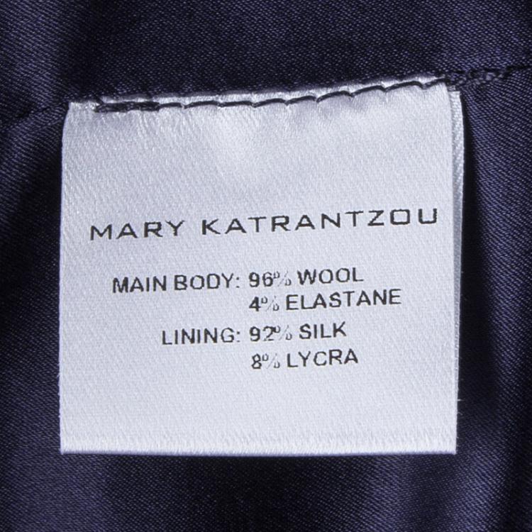 Pre Owned Mary Katrantzou Turquoise Blue Harlie Panel Printed Short Sleeve Dress M