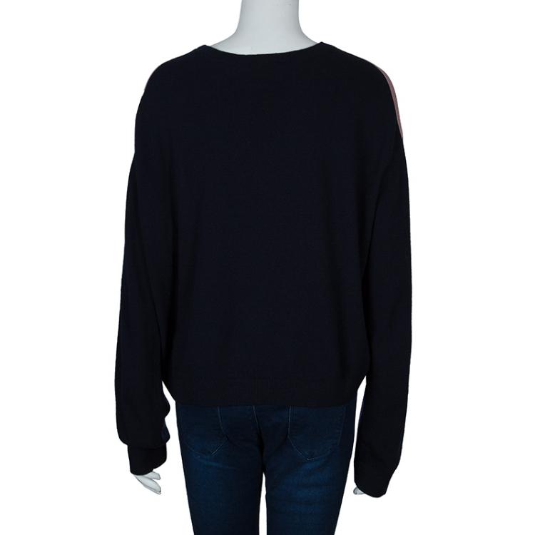 Pre Owned Mary Katrantzou Silk Printed Knipi Knit Jumper L