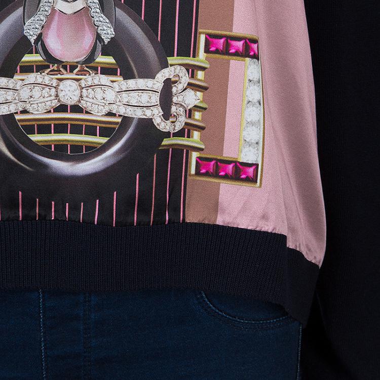 Pre Owned Mary Katrantzou Silk Printed Knipi Knit Jumper L