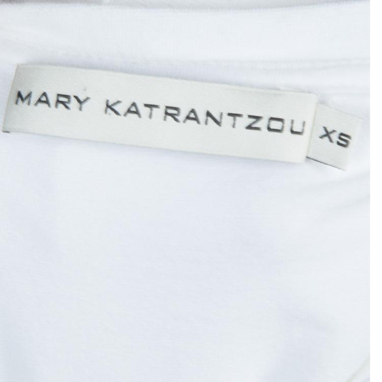Pre Owned Mary Katrantzou White Sequin Embellished T Shirt XS