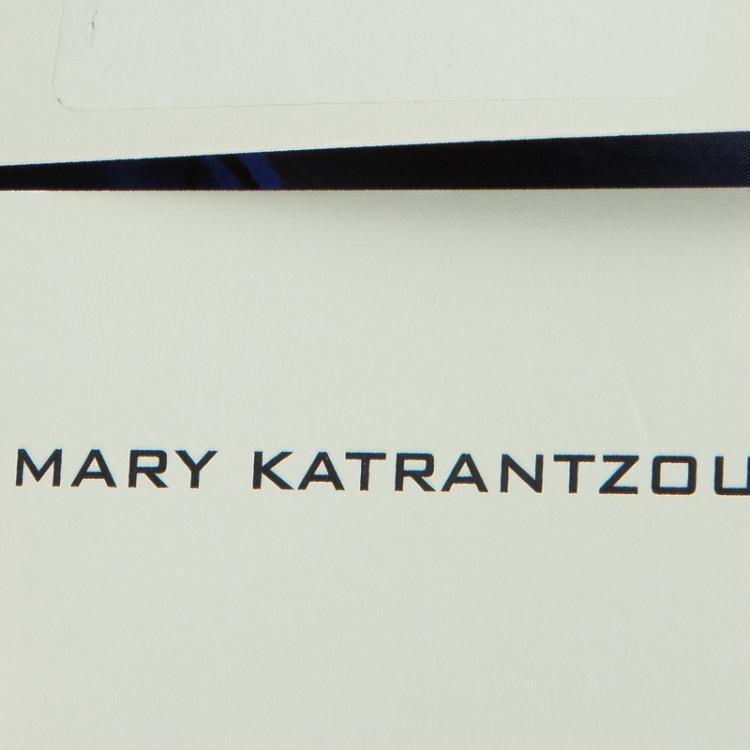 Pre Owned Mary Katrantzou Blue Printed Silk Calculon Flared Skirt M