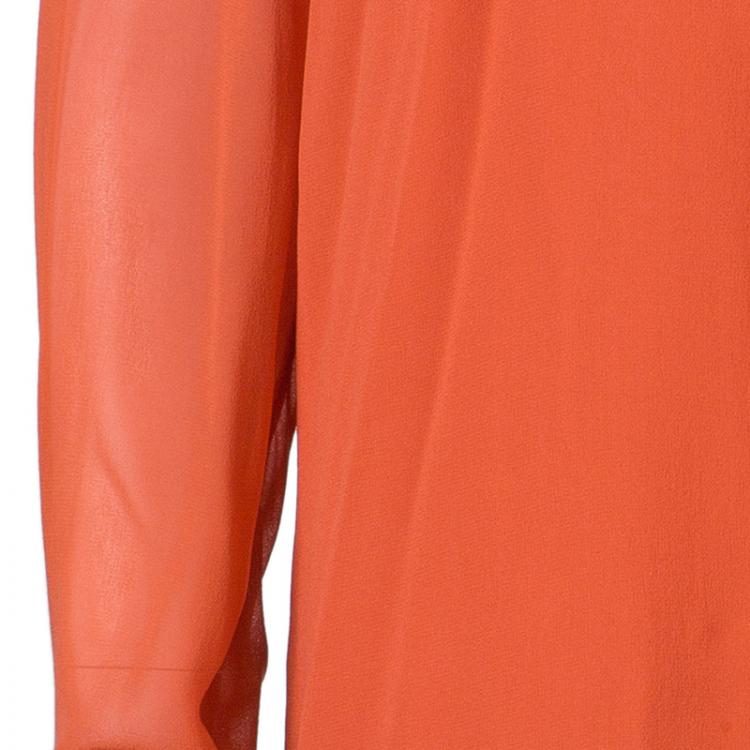 Pre Owned Matthew Williamson Crimson Long Sleeve Blouse M